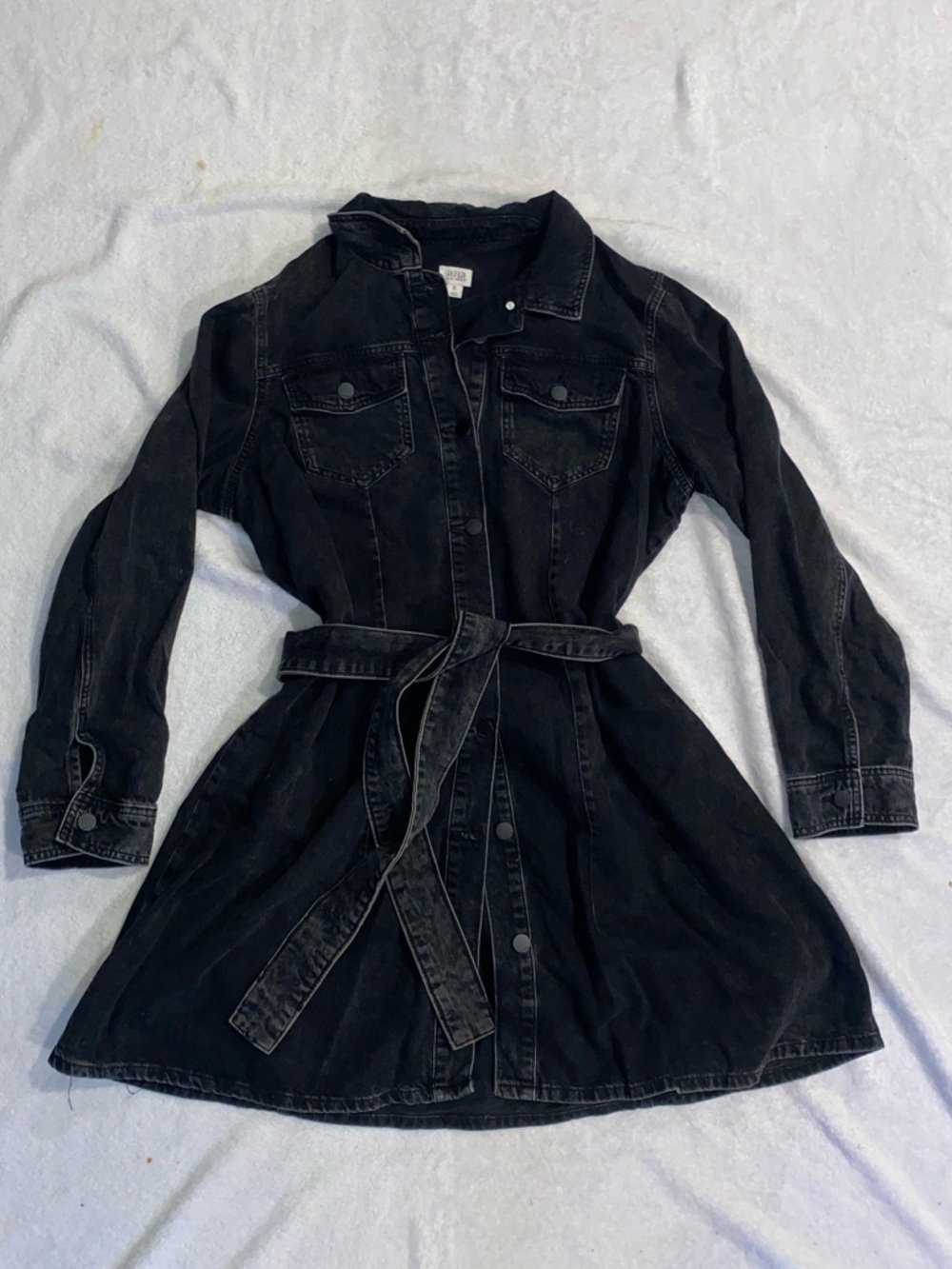 black denim button down dress (xl)